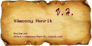 Vámossy Henrik névjegykártya