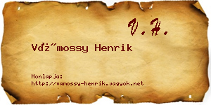 Vámossy Henrik névjegykártya