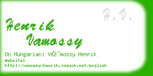 henrik vamossy business card